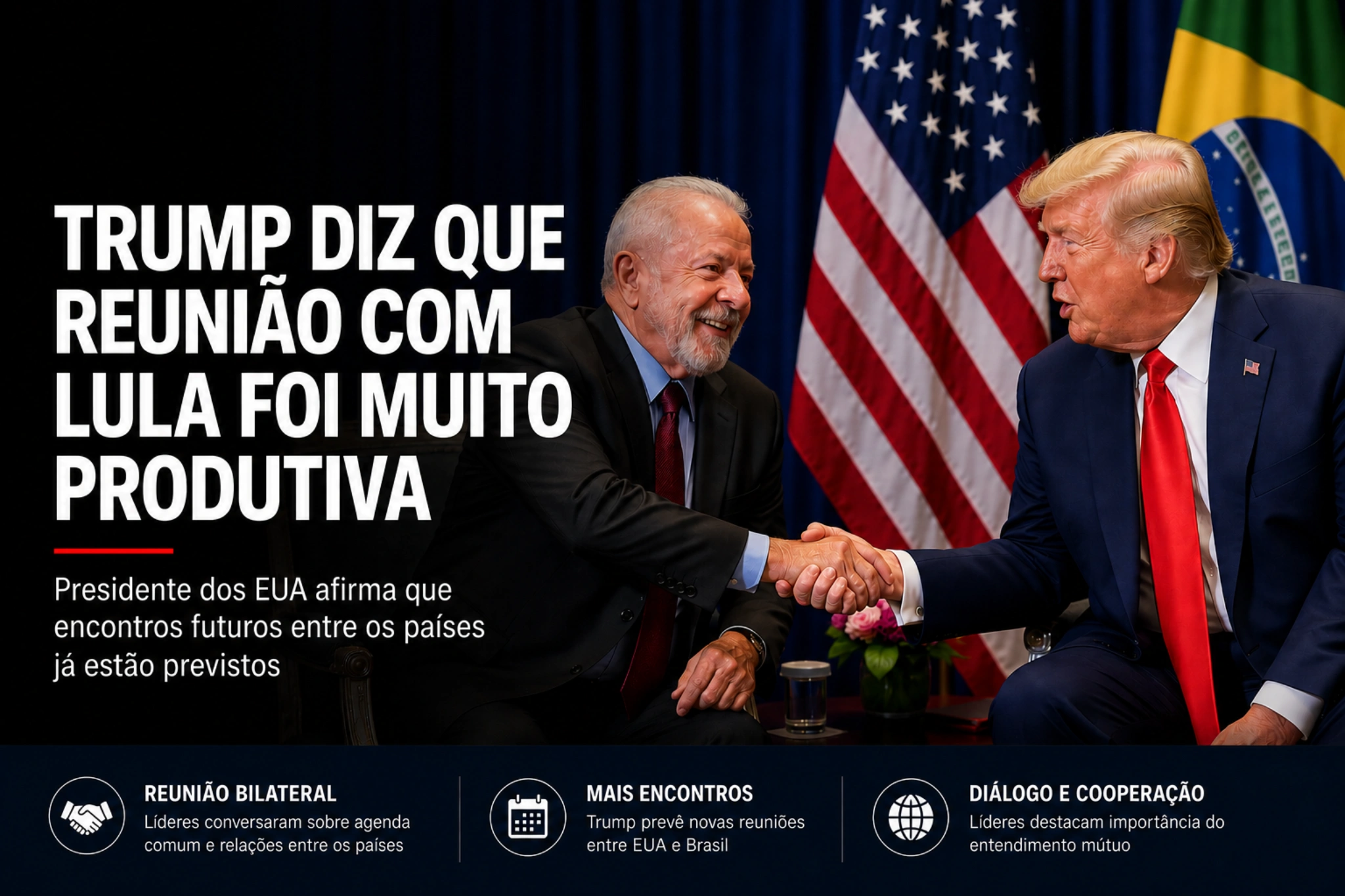 Trump e Lula ensaiam nova fase nas relações Brasil-EUA após encontro considerado “muito produtivo”