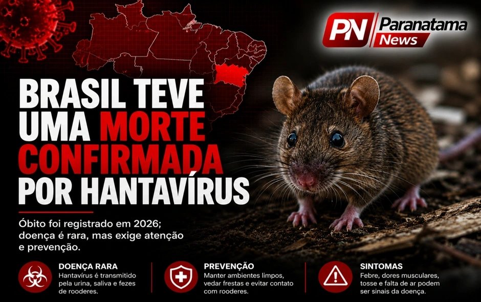 Brasil registra primeira morte por hantavírus em 2026; autoridades monitoram avanço da doença