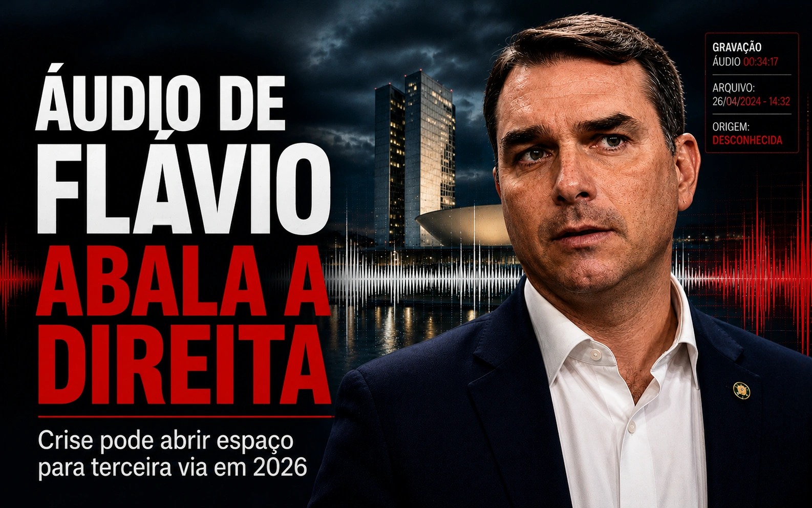 Áudio atribuído a Flávio Bolsonaro amplia turbulência política e reacende debate sobre terceira via em 2026