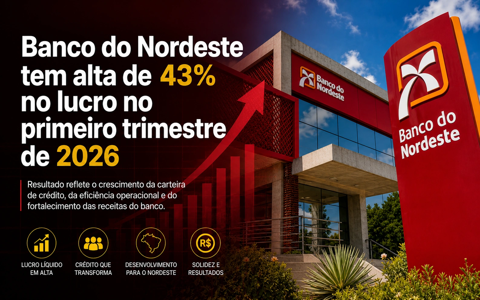Banco do Nordeste registra lucro recorde e amplia protagonismo econômico no Nordeste em 2026