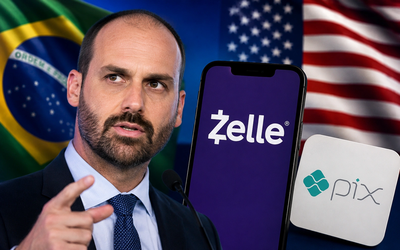 Eduardo Bolsonaro sugere trocar Pix pelo Zelle dos EUA ou ceder terras raras em negociação comercial