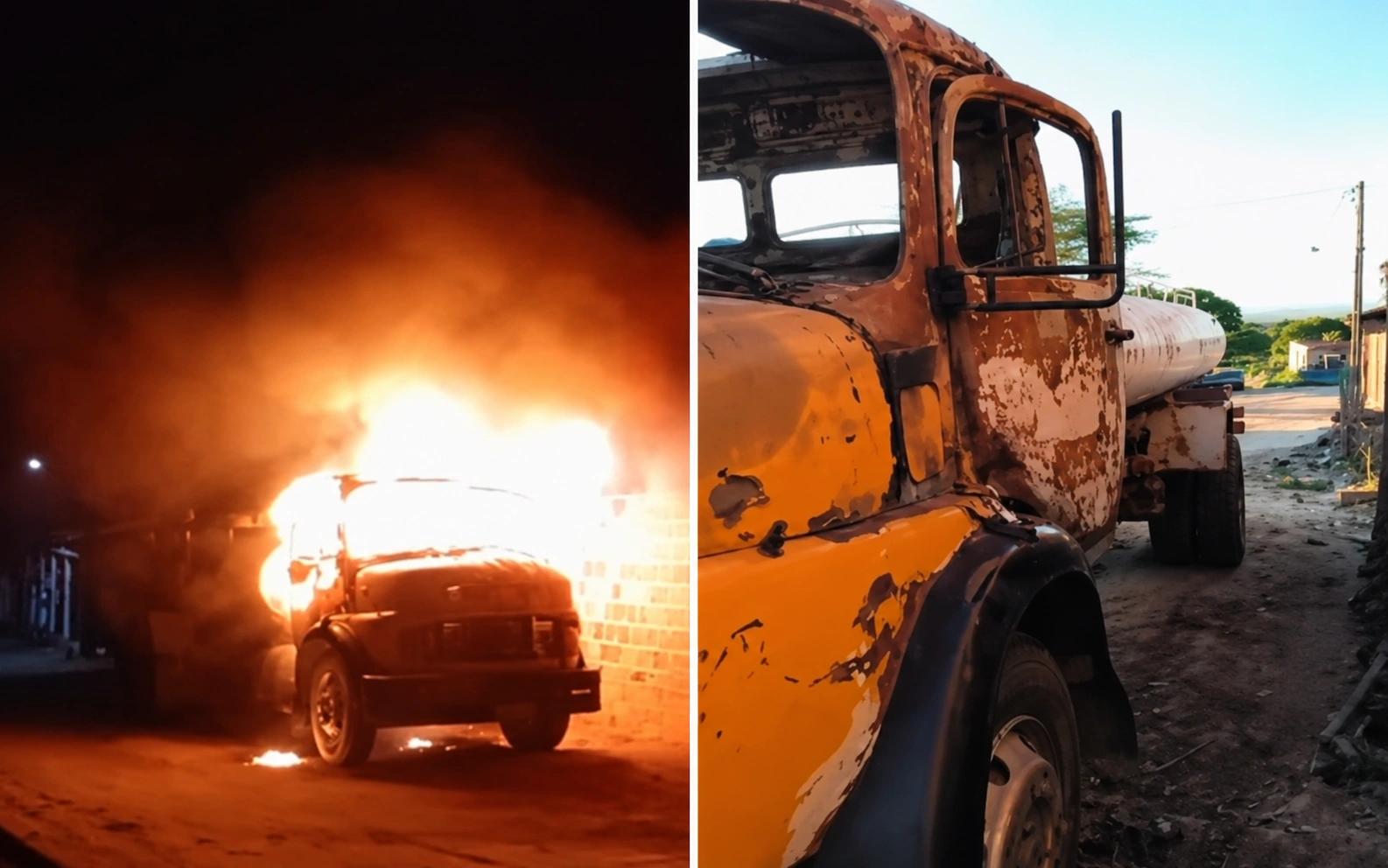 Caminhão-pipa é destruído por incêndio em Paranatama; amigos organizam campanha para ajudar trabalhador a retomar atividade