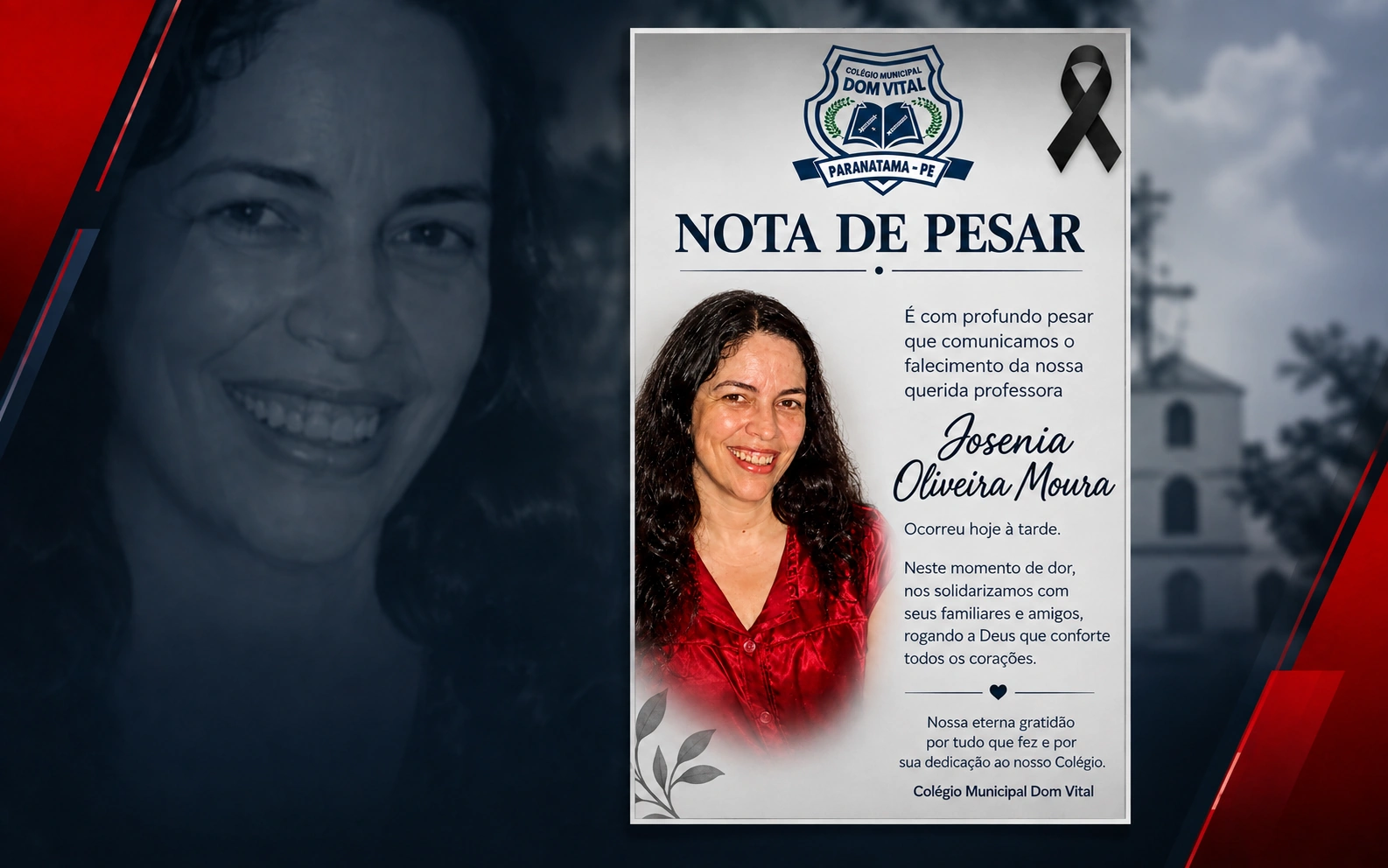 Colégio Dom Vital lamenta morte da professora Josênia Oliveira Moura